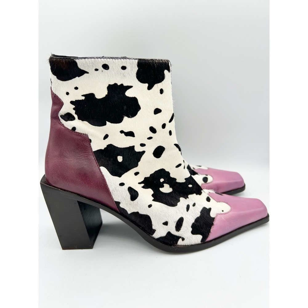 Jeffrey Campbell Calimity Calf Hair Boots Leather Square Toe Size 11 Women